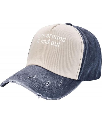 Fuck Around & Find Out Baseball Cap Adjustable Vintage Dad Hat for Men Women,Dark Red Navy Blue $10.84 Baseball Caps