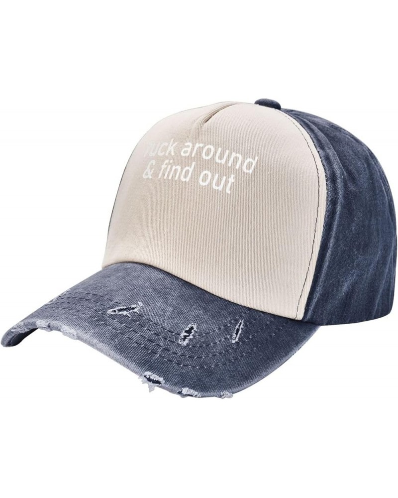 Fuck Around & Find Out Baseball Cap Adjustable Vintage Dad Hat for Men Women,Dark Red Navy Blue $10.84 Baseball Caps