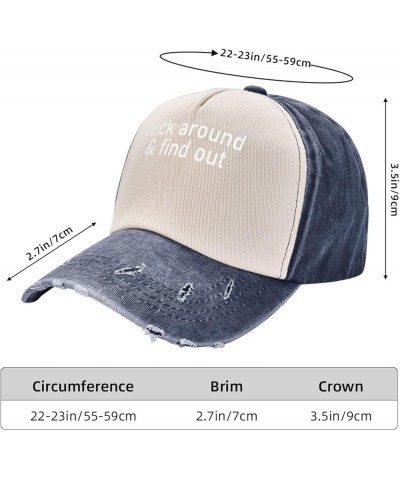 Fuck Around & Find Out Baseball Cap Adjustable Vintage Dad Hat for Men Women,Dark Red Navy Blue $10.84 Baseball Caps