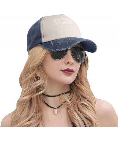 Fuck Around & Find Out Baseball Cap Adjustable Vintage Dad Hat for Men Women,Dark Red Navy Blue $10.84 Baseball Caps