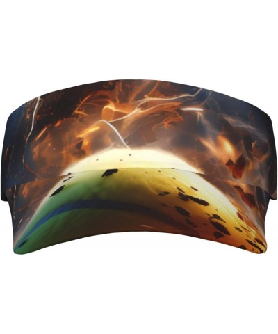 Multicolored Marbling Patterned Adult Sunscreen Visor Cap - Stylish and Adjustable Sun Protection Hat for Men and Women Light...