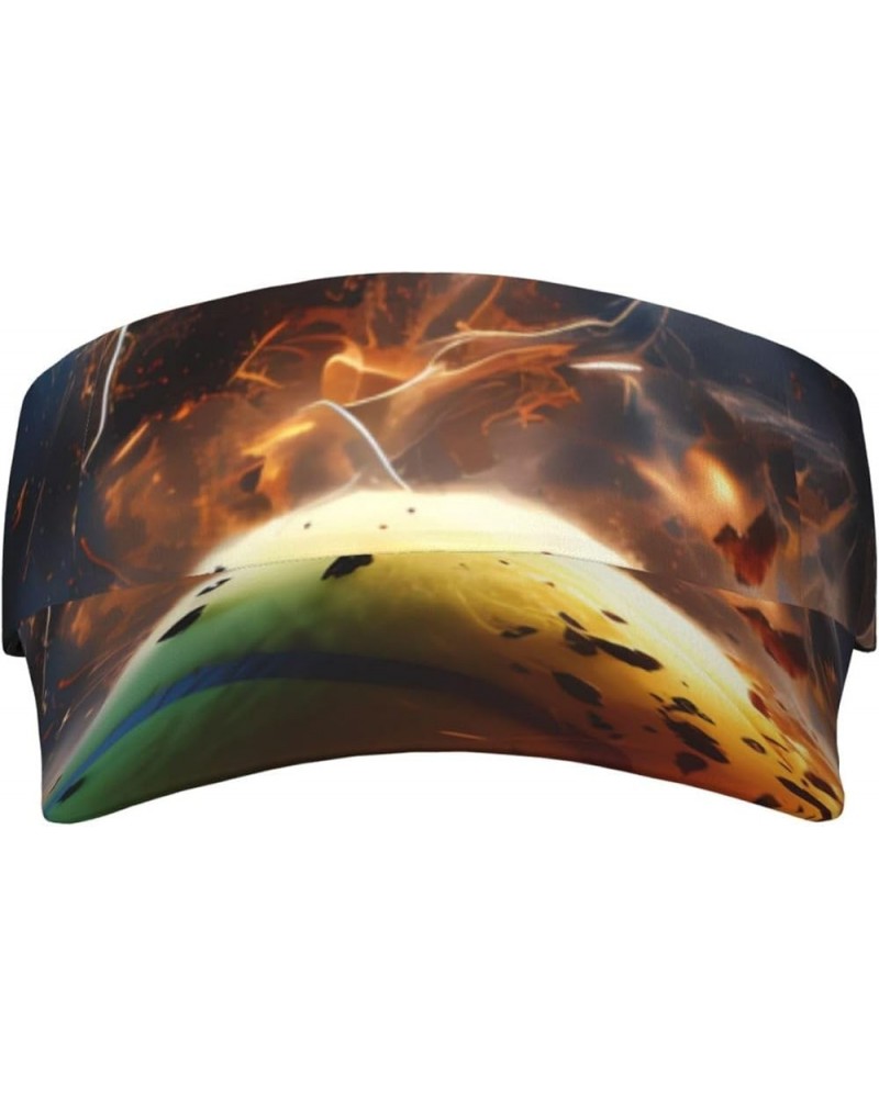 Multicolored Marbling Patterned Adult Sunscreen Visor Cap - Stylish and Adjustable Sun Protection Hat for Men and Women Light...