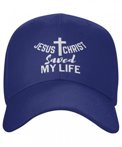 Jesus Christ Saved My Life Hat Christ Cross Christian 2024 Love Hat Men Women Baseball Cap Trucker Hat Blue $9.23 Baseball Caps