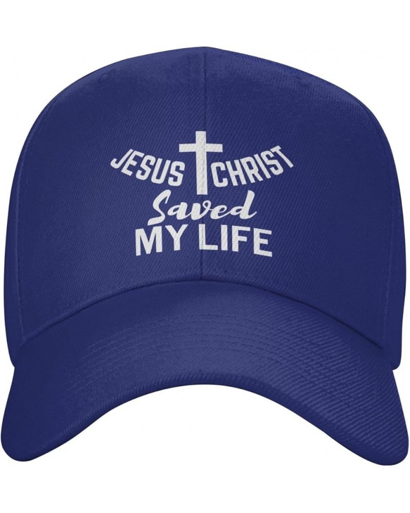 Jesus Christ Saved My Life Hat Christ Cross Christian 2024 Love Hat Men Women Baseball Cap Trucker Hat Blue $9.23 Baseball Caps