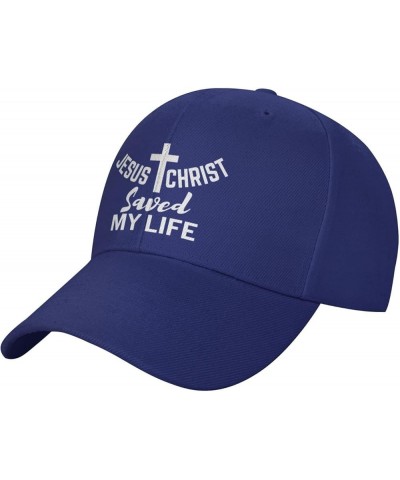 Jesus Christ Saved My Life Hat Christ Cross Christian 2024 Love Hat Men Women Baseball Cap Trucker Hat Blue $9.23 Baseball Caps