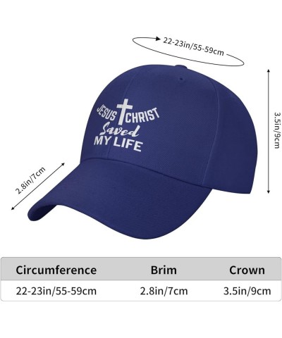 Jesus Christ Saved My Life Hat Christ Cross Christian 2024 Love Hat Men Women Baseball Cap Trucker Hat Blue $9.23 Baseball Caps