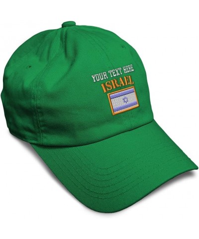 Soft Baseball Cap Israel Flag Embroidery Flags World Cup Soccer Cotton Embroidered Dad Hats for Men & Women Kelly Green Perso...