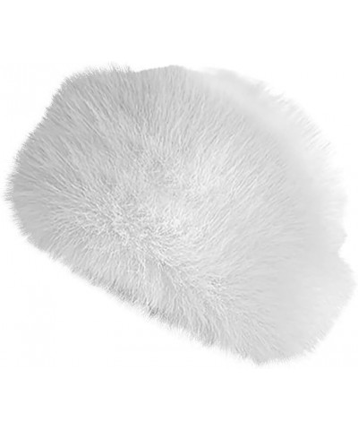 Russian Faux Fur Winter Hat, Women's Hat Warm Fox Ladies Hats for Women Cossack Style Travel Shopping Family White $12.83 Bom...