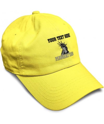 Soft Baseball Cap Statue Liberty Ny Manhattan A Embroidery United States Cotton Dad Hats for Men & Women Yellow Personalized ...