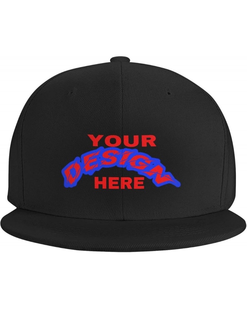 Custom Cap Add Your Custom,Custom Text Hats,Add Your Own Text and Design,Classic Mens Womens Personalized Baseball Cap Black-...