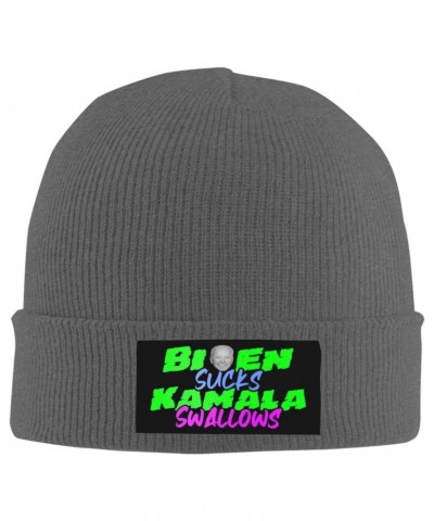 Biden Sucks Kamala Swallows Cozy Knitted Beanie Hat - Stylish Winter Headwear Acrylic Ideal for All Ages Deep Heather $12.72 ...