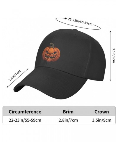 Halloween Pumpkin Evil Smile 1 Classic Duckbill Caps for Stylish Sun Protection Black $15.66 Baseball Caps