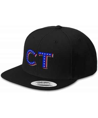 Snapback Hats for Men & Women Connecticut Blue Flag Stars Flat Bill Baseball Cap Black Design Only $17.84 Baseball Caps