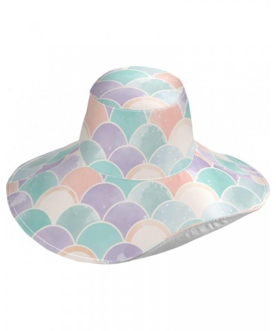 Watercolor Scale Wide-Brimmed Visor Adjustable and Retractable Brim Sunshade Hat for Men and Women Multicoloured $10.56 Sun Hats