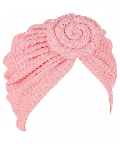 Cancer Headwear for Women African Turban Flower Knot Headwrap Pre-Tied Bonnet Beanie Cap Headwrap Hair Loss Wrap Pink $7.02 S...