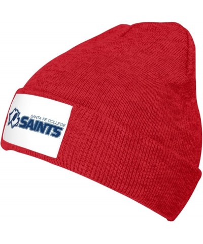 Santa Fe College Logo Stretch Beanie Knit Hat for Men Women Winter Fall Spring Warm Cap Red $10.55 Skullies & Beanies