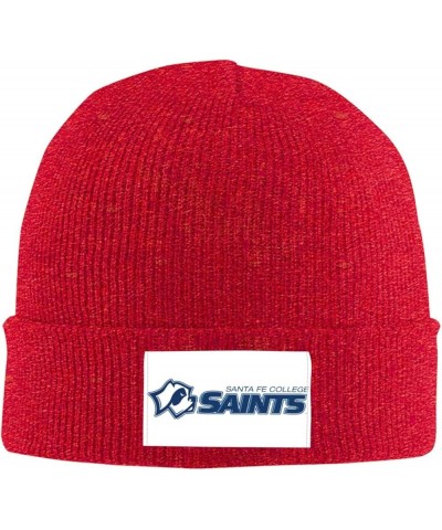 Santa Fe College Logo Stretch Beanie Knit Hat for Men Women Winter Fall Spring Warm Cap Red $10.55 Skullies & Beanies