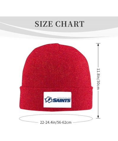 Santa Fe College Logo Stretch Beanie Knit Hat for Men Women Winter Fall Spring Warm Cap Red $10.55 Skullies & Beanies