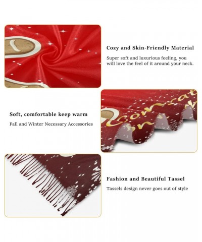 Women Cashmere Scarves Gingerbread Man Winter Fashion Scarf Pashmina Shawl Wrap Warm Blanket Large Size $13.52 Scarves