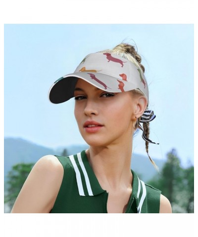 Cute Cartoon Funny Giraffes Print Breathable Sport Sun Visor Hats Empty Top Adjustable Baseball Cap Cute Dachshound Dogs $11....