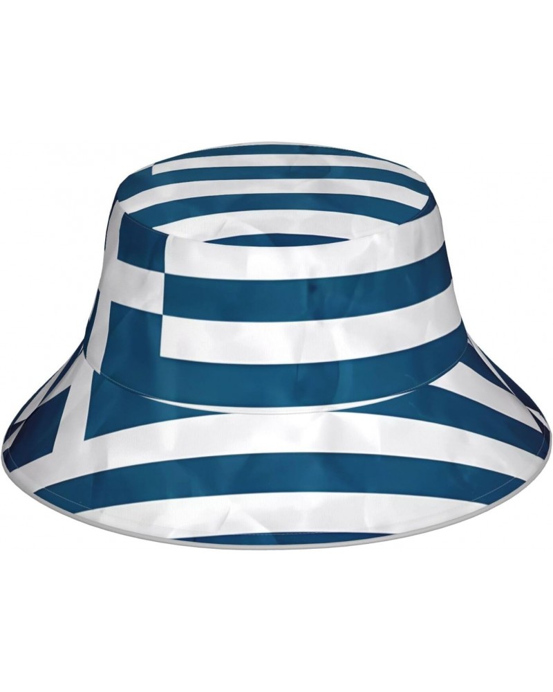 Greek Flag Unisex Double-Sided Hat with Reflective Stripes for Outdoor Activities Fishing Hiking Clothing Wear Black $14.08 B...