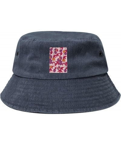 Passion Fruit Seamless Pattern Bucket Hat for Men Women Outdoor Washed Cotton Sun Hats Travel Beach Hat Navy Blue $14.35 Buck...