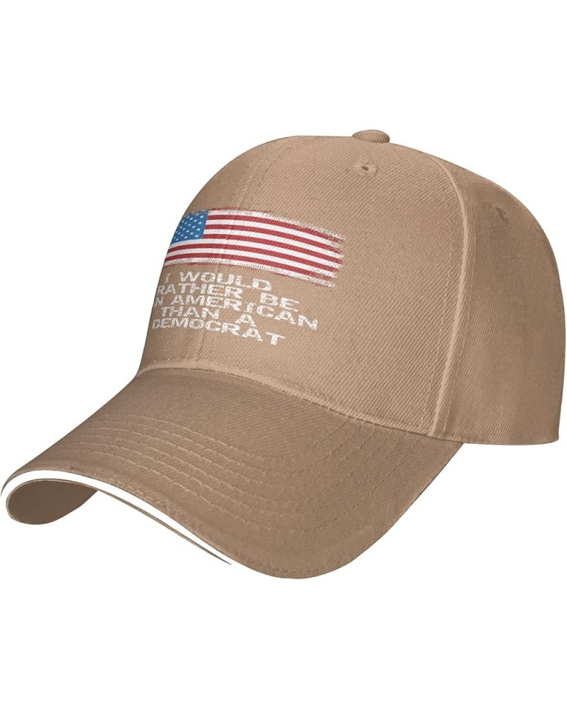 I'd Rather Be an American Than A Democrat hat Anti Liberal Trump 2024 hat Fuck Joe Biden Hat Adjustable Funny Fashion Cap Nat...