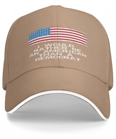 I'd Rather Be an American Than A Democrat hat Anti Liberal Trump 2024 hat Fuck Joe Biden Hat Adjustable Funny Fashion Cap Nat...