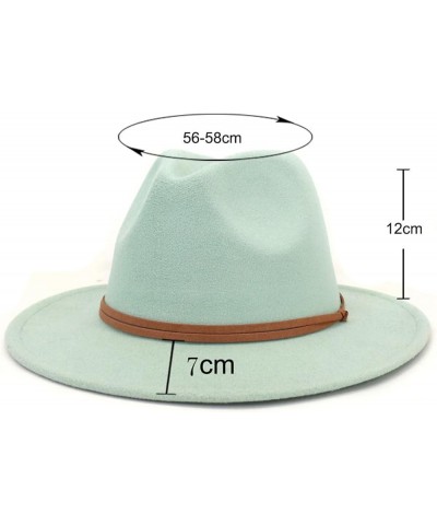 Fedora Hats Women Men Wide Brim Church Top Hat Artificial Woolf Elted Jazz Cap Panama Hat Pink $15.83 Fedoras