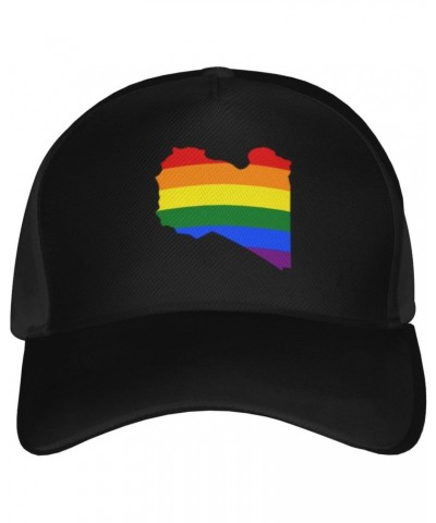 Adjustable LGBT Flag Map of Libya Baseball Cap for Men Women Baseball Hat Outdoor Casual Breathable Caps Trucker Hats Sun Hat...