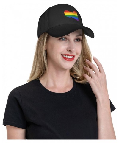 Adjustable LGBT Flag Map of Libya Baseball Cap for Men Women Baseball Hat Outdoor Casual Breathable Caps Trucker Hats Sun Hat...