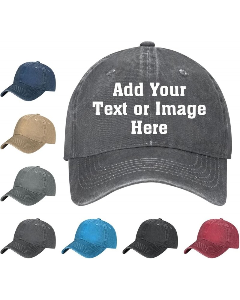 Custom Baseball Caps Personalized Text Image Logo Hats for Men Women, 7 Colors Deep Heather $8.99 Baseball Caps