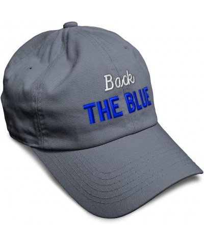 Soft Baseball Cap Back The Blue Cotton Dad Hats for Men & Women Dark Grey $14.55 Baseball Caps