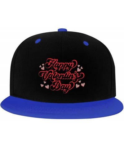 Valentine Day Snapback Hat for Men Women Baseball Cap Trucker Flat Bill Hats Dad Caps Blue $14.30 Baseball Caps