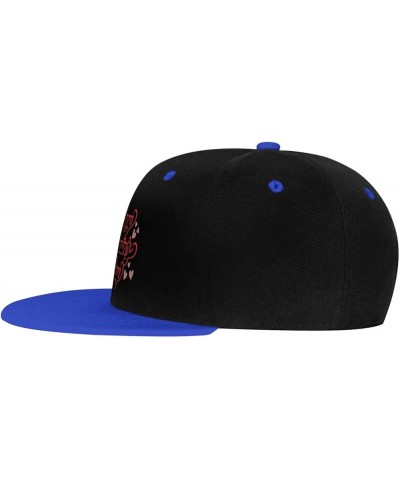 Valentine Day Snapback Hat for Men Women Baseball Cap Trucker Flat Bill Hats Dad Caps Blue $14.30 Baseball Caps