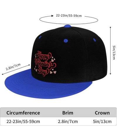 Valentine Day Snapback Hat for Men Women Baseball Cap Trucker Flat Bill Hats Dad Caps Blue $14.30 Baseball Caps