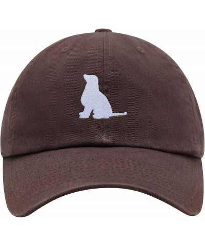 Golden Retriever Silhouette Premium Dad Hat Embroidered Cotton Baseball Cap Outline Brown $14.24 Baseball Caps