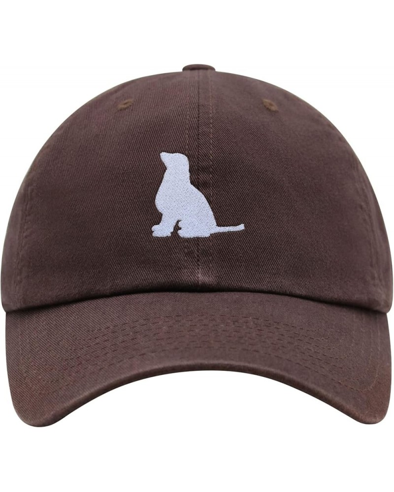 Golden Retriever Silhouette Premium Dad Hat Embroidered Cotton Baseball Cap Outline Brown $14.24 Baseball Caps