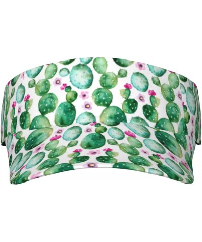 Colorful Sparkling Ladies Visor Hat Golf Visor Sport Sun Visor Hats for Women and Men Cactus Plants $12.38 Visors