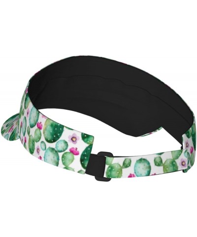 Colorful Sparkling Ladies Visor Hat Golf Visor Sport Sun Visor Hats for Women and Men Cactus Plants $12.38 Visors