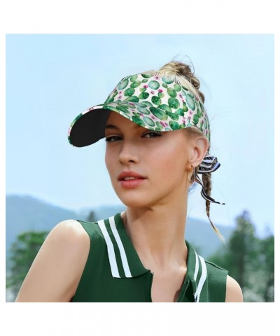 Colorful Sparkling Ladies Visor Hat Golf Visor Sport Sun Visor Hats for Women and Men Cactus Plants $12.38 Visors