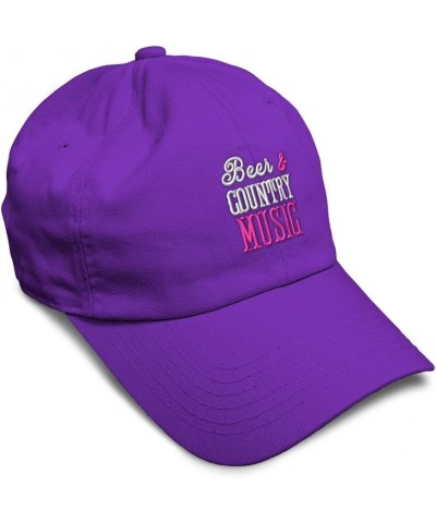 Soft Baseball Cap Beer & Country Music Cotton Dad Hats for Men & Women Purple $11.76 Baseball Caps