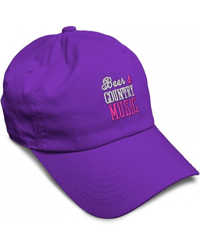 Soft Baseball Cap Beer & Country Music Cotton Dad Hats for Men & Women Purple $11.76 Baseball Caps