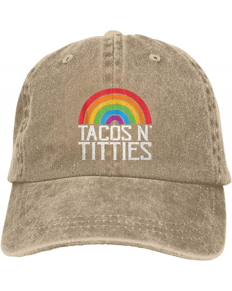 Tacos and Titties Funny LGBT Gay Pride Lesbian LGBTQ Gifts Dad Hats Baseball Cap Trucker Unisex Headwear Adjustable Natural $...