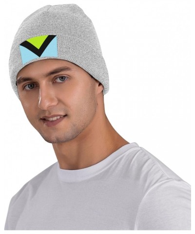 Gay Straight Alliance Flag Knit Hats Winter Warm Chunky Beanie Hat for Men Women Gray $14.83 Skullies & Beanies