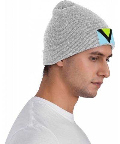 Gay Straight Alliance Flag Knit Hats Winter Warm Chunky Beanie Hat for Men Women Gray $14.83 Skullies & Beanies