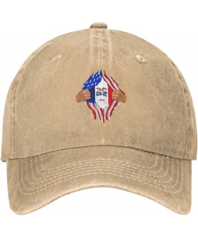 Hand Tear Flag of Iowa Baseball Cap for Men Women Hats Adjustable Vintage Cowboy Hat Sun Hat Natural $13.94 Cowboy Hats