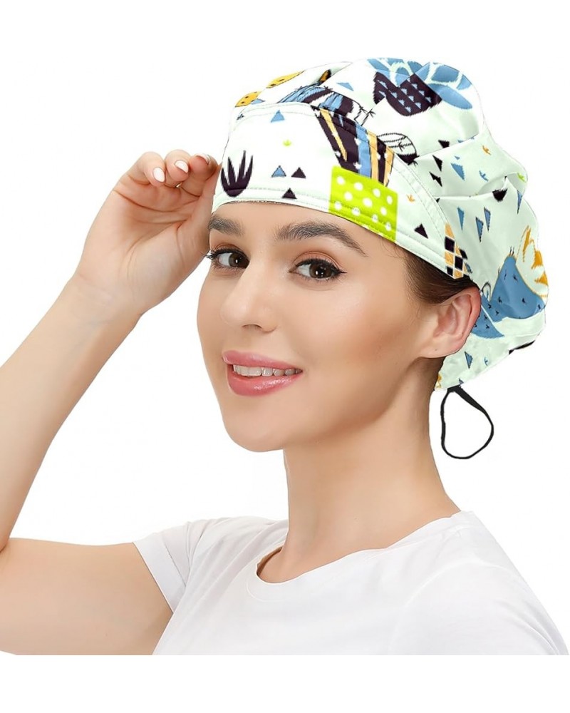 Adjustable Working Caps, Elastic Bandage Tie Back Hats, Cover Hair Bouffant Hats with Sweatband 89 Flower Leaves (16) $9.99 B...