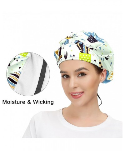 Adjustable Working Caps, Elastic Bandage Tie Back Hats, Cover Hair Bouffant Hats with Sweatband 89 Flower Leaves (16) $9.99 B...