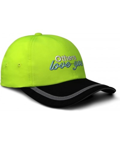 Reflective Running Hat Others Love You Style B Polyester Soft Neon Hunting Baseball Cap Neon Yellow Black $16.81 Baseball Caps